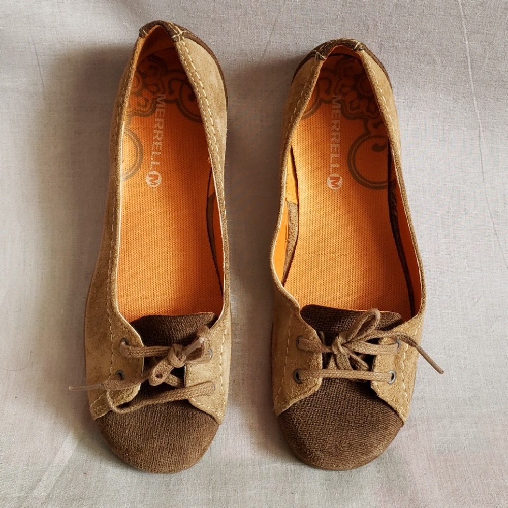 Merrell Flat Shoes Brown Size 7.5 Leather